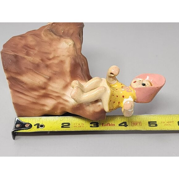 Vintage Enesco Girl Figurine‎ Ceramic Planter With Tree Stump Design - Picture 13 of 13